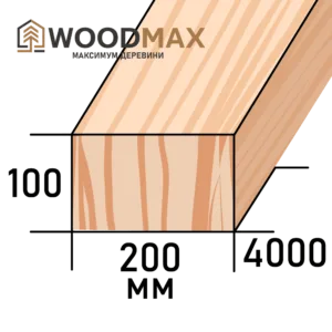 Обрізний брус 100х200 (100*200) в Києві