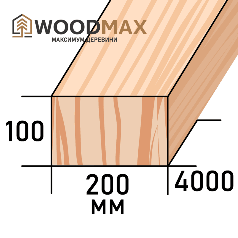 Обрізний брус 100х200 (100*200) в Києві